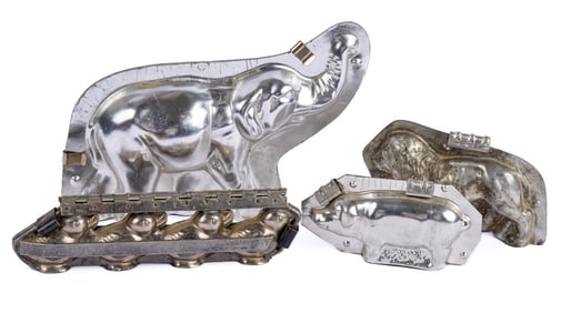(3) ELEPHANT, LION & CHICKS CHOCOLATE MOLDS