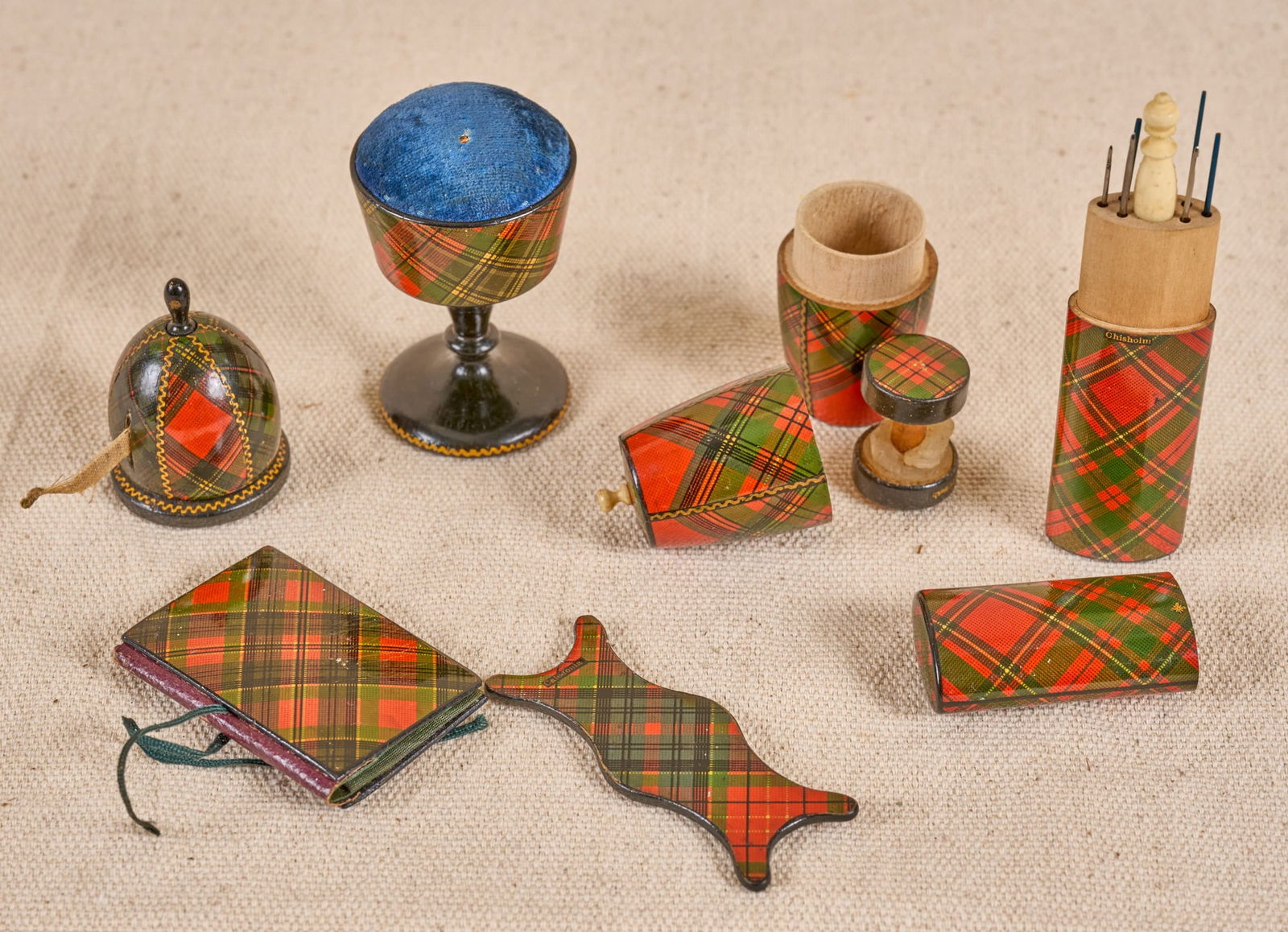 GROUP of TARTANWARE SEWING TOOLS (1 of 12)