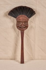 BILTMORE IND. FIGURAL CARVED GOLLIWOG HEARTH BROOM