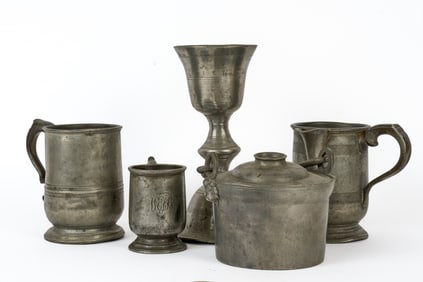 GROUP of (18th/19th c) ENGLISH PEWTER