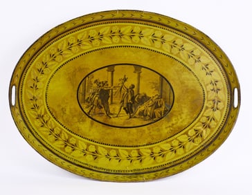 (19th c) HAND PAINTED TOLE TRAY