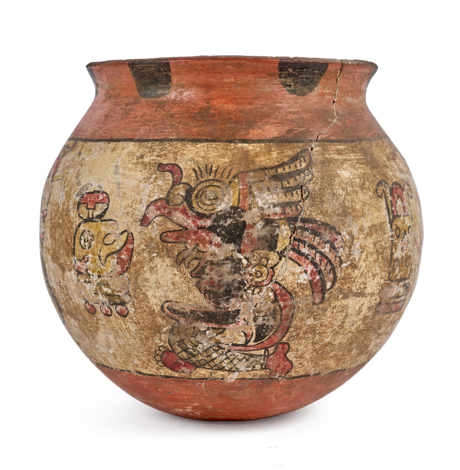 PRE COLUMBIAN PAINT DECORATED TERRACOTTA POT (1 of 10)