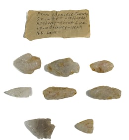 NATIVE AMERICAN ARTIFACTS, CHEROKEE COUNTY S.C