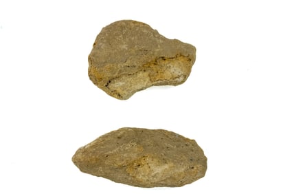 (2) PRIMITIVE STONE HAND TOOLS