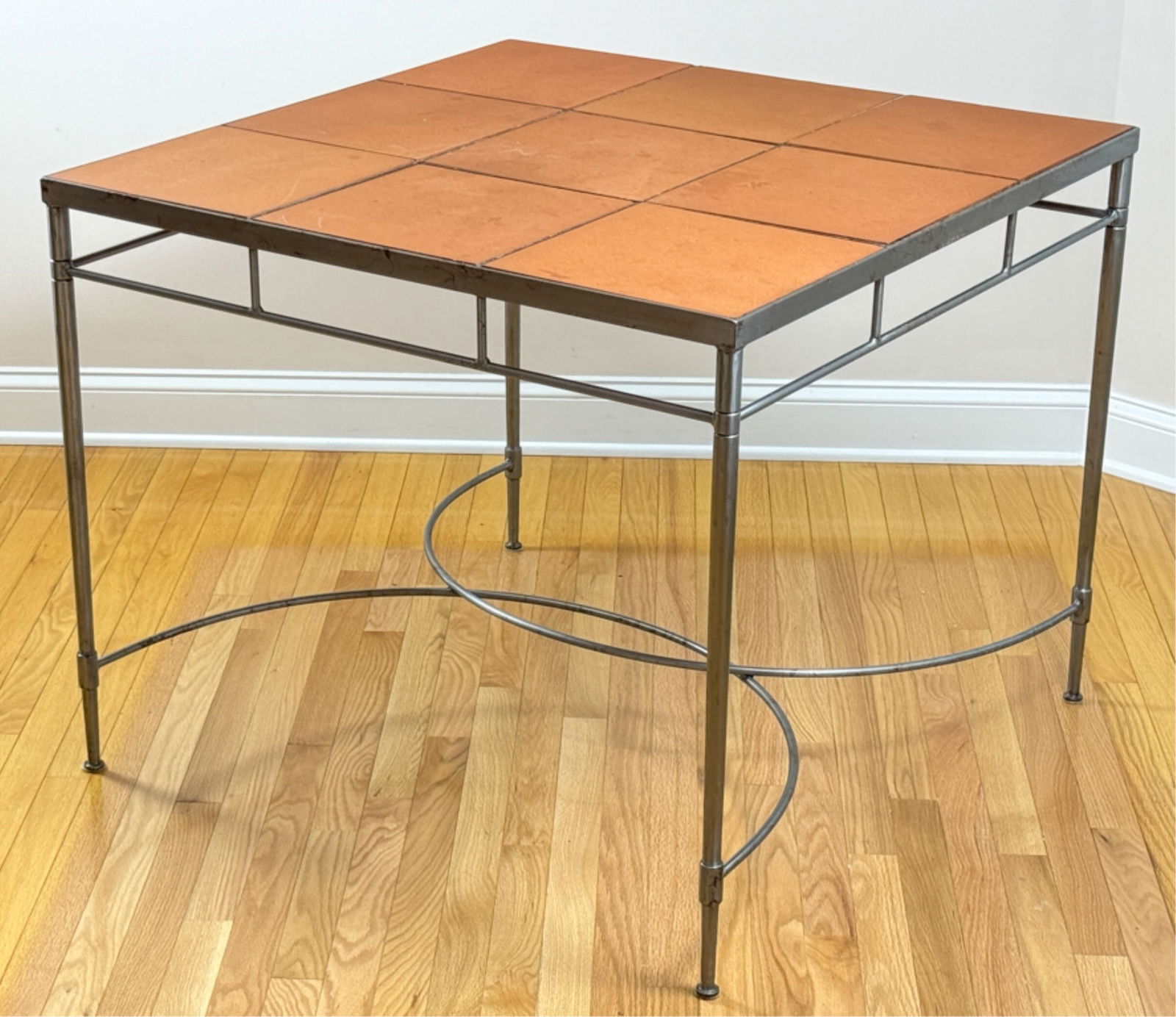 DESIGNER QUALITY BRUSHED STEEL & TILE DINING TABLE (1 of 15)