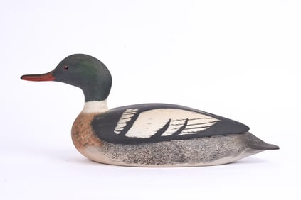 WILLIAM P. TAYLOR CARVED & PAINTED MERGANSER