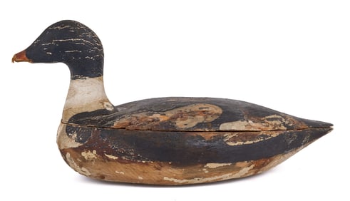 SOUTHERN CARVED & PAINTED DECOY of a MERGANSER