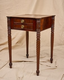 MCINTYRE SCHOOL MAHOGANY (2) DRAWER WORK TABLE