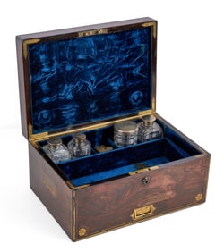 FINE (19th c) ENGLISH NECESSAIRE PRESENTED AS GIFT