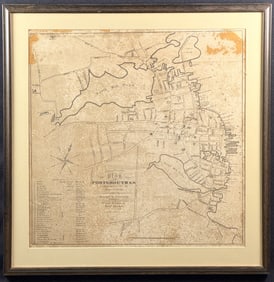 1839 PLAN/MAP of PORTSMOUTH, NH