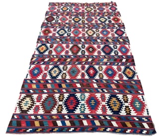 ROOM SIZED (19thc) FLAT WOVEN KILIM CARPET