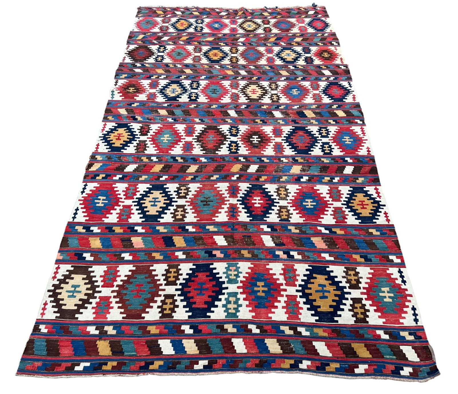 ROOM SIZED (19thc) FLAT WOVEN KILIM CARPET (1 of 8)