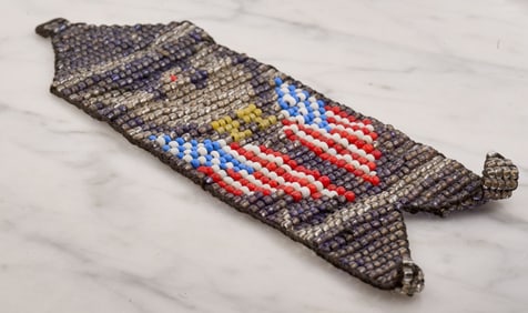 CIRCA 1900 NATIVE AMERICAN BEADED WATCH FOB