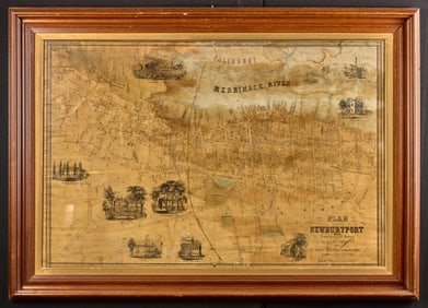 1851 PLAN of NEWBURYPORT MA by H. McIntyre