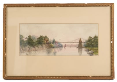 FRANK THURLO (1838-1913) Newburyport Chain Bridge