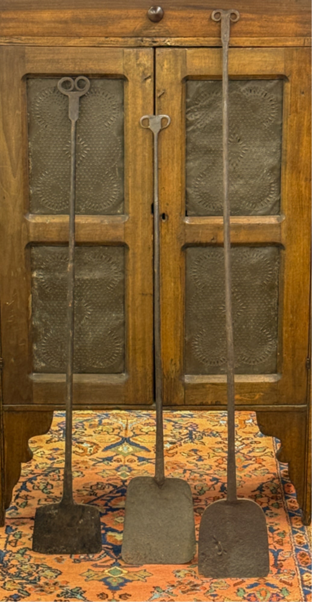 (3) RAMS HEAD WROUGHT IRON HEARTH PEELS (1 of 14)