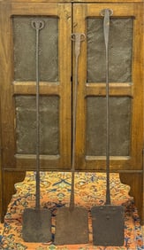 (3) RAMS HEAD WROUGHT IRON HEARTH PEELS