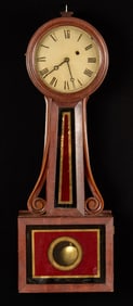 (19th c) LATE FEDERAL PERIOD MAHOGANY BANJO CLOCK
