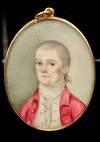 (18thc) PORTRAIT MINIATURE of an AMERICAN PATRIOT