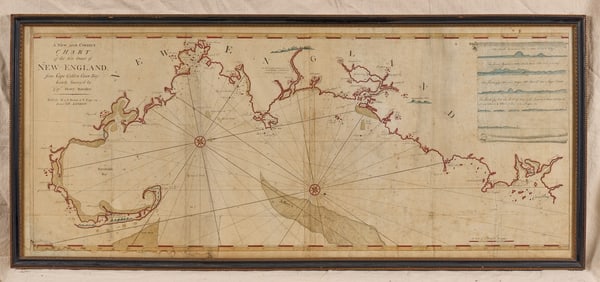 1764 NEW and CORRECTED CHART of NEW ENGLAND
