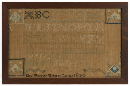 ELCY WHEELER WEBSTER (CASTINE, ME) 1820 SAMPLER