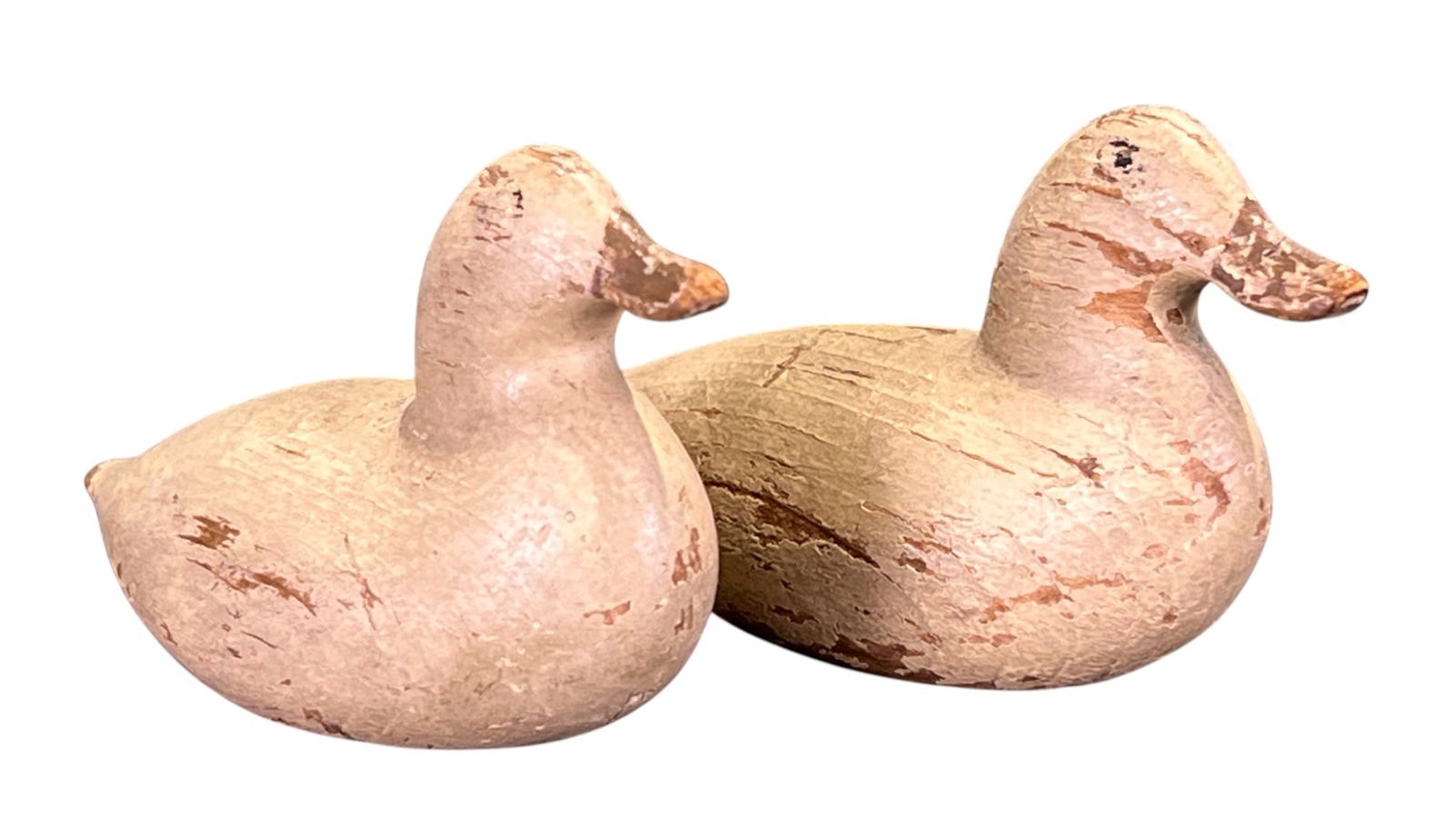 PAIR of MINIATURE (20th c) CARVED & PAINTED DUCKS (1 of 7)
