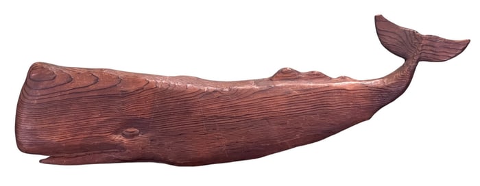 SIGNED EARLY (20th c) CARVED SPERM WHALE PLAQUE