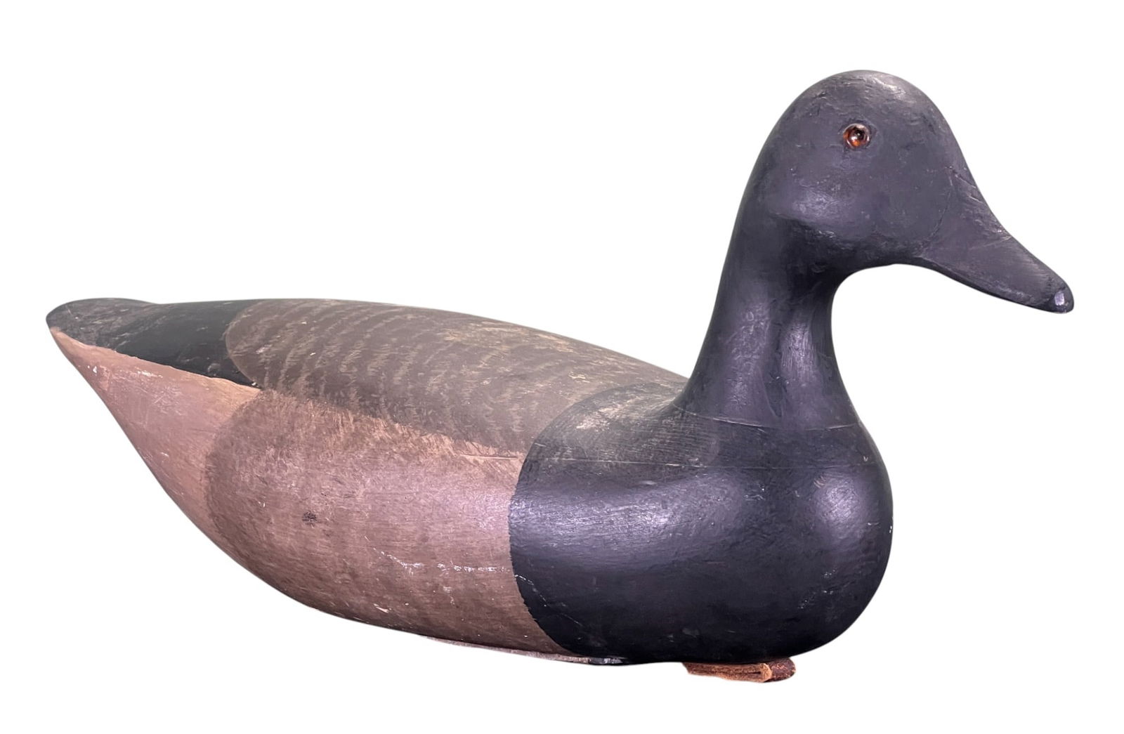 SIGNED (20th c) CARVED & PAINTED BRANT DECOY (1 of 6)