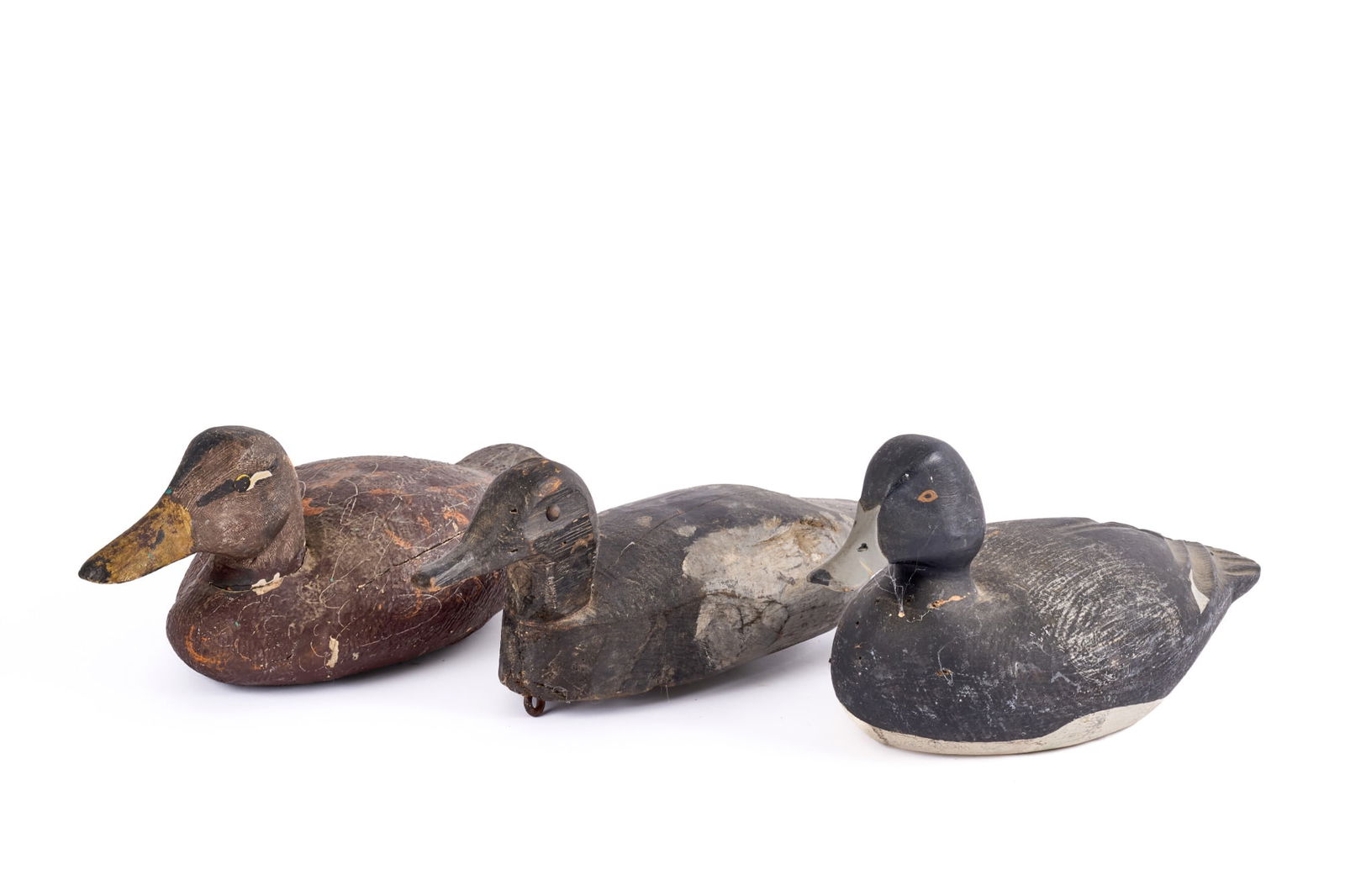 (3) ANTIQUE CARVED and PAINTED WORKING DECOYS (1 of 11)