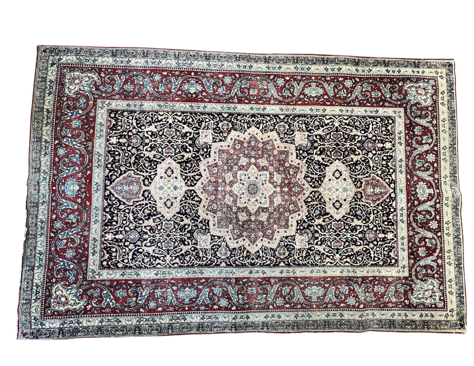 ANTIQUE  KASHAN AREA RUG CIRCA 1900 (1 of 6)