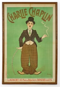 VINTAGE BELGIAN CHARLIE CHAPLIN POSTER