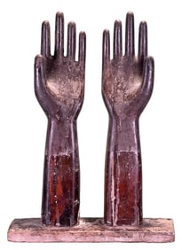 PAIR of (19th c) CARVED GLOVE MOLDS