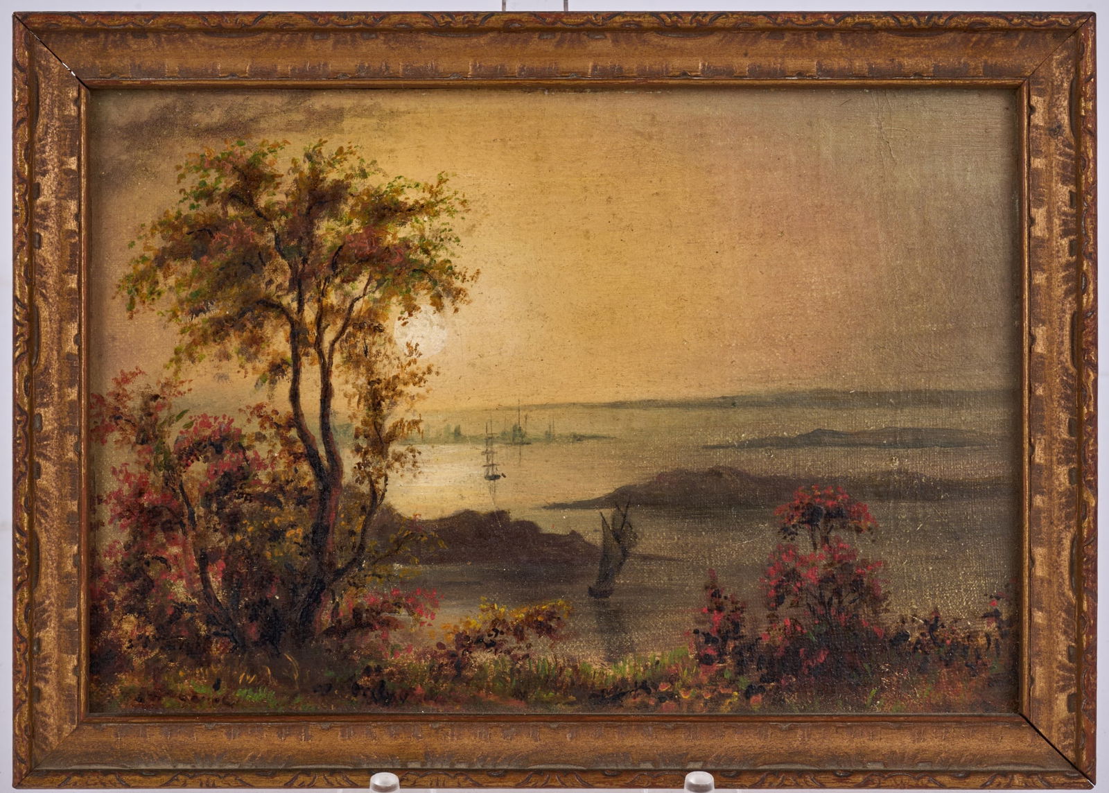 (19th c) LUMINIST SCHOOL MINIATURE PAINTING (1 of 9)