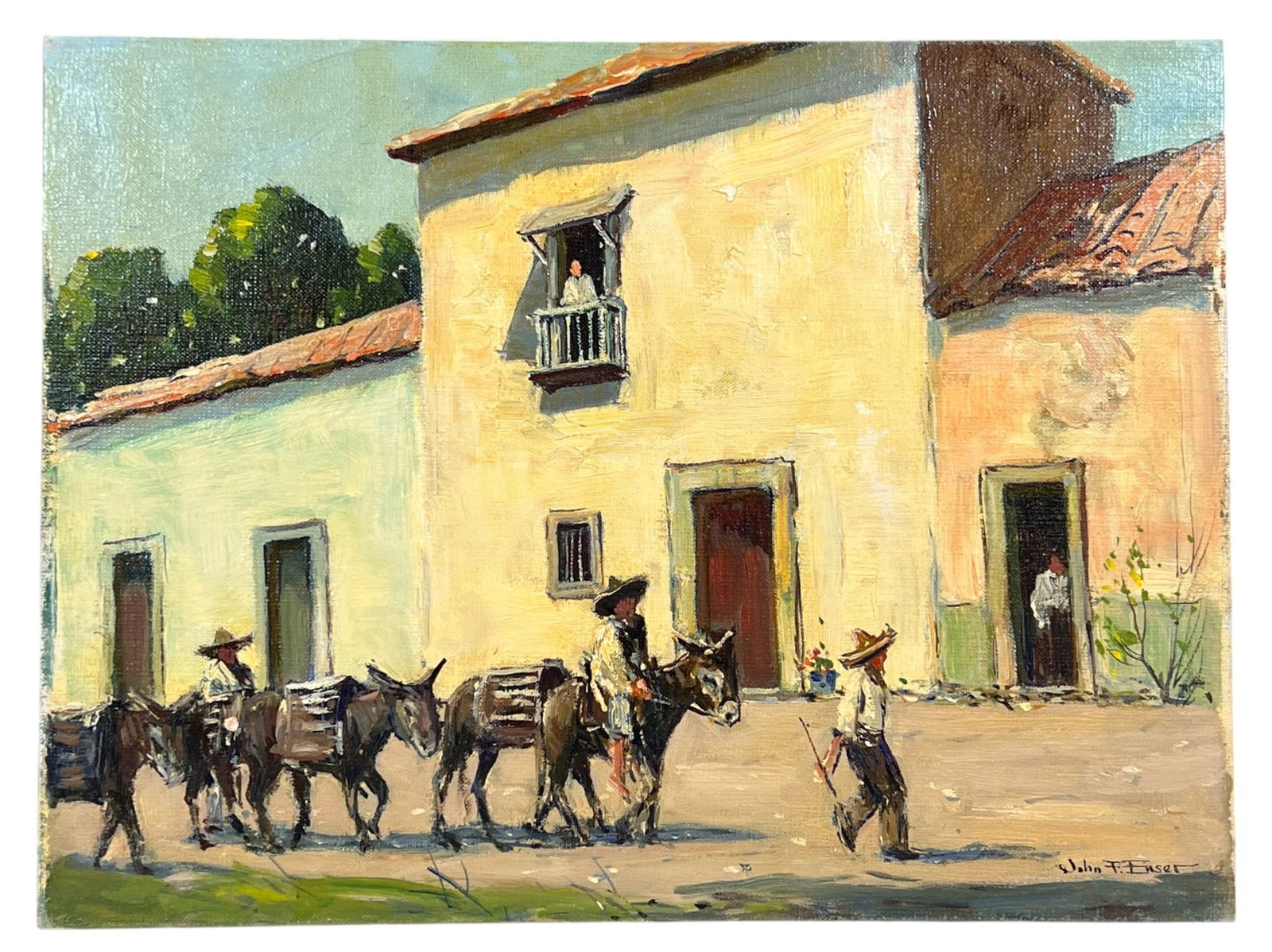 JOHN F. ENSER (1898-1968): Mule Train. oil on canvas board 12 x 16 inches. signed. unframed Condition: Good Temp No 8496Vose