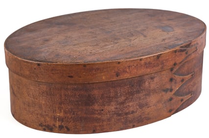 (19th c) OVAL SHAKER FINGERLAP PANTRY BOX