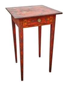 STATE of MAINE SPONGE DECORATED HEPPLEWHITE STAND