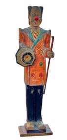 LIFESIZE (20th c) CARVED & PAINTED FOLK ART CLOWN