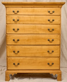 (18th)c CHIPPENDALE MAPLE CHEST of (7) DRAWERS
