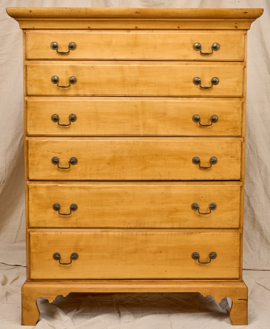 (18th)c CHIPPENDALE MAPLE CHEST of (7) DRAWERS (1 of 19)