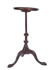 (19th/20th c) CARVED MAHOGANY DISH TOP STAND