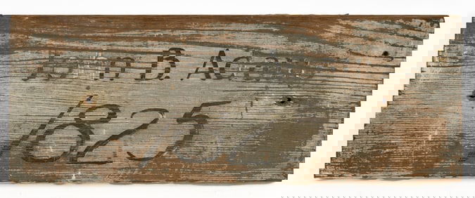 JOHN B. ADAMS 1825 PAINTED WOODEN SIGN