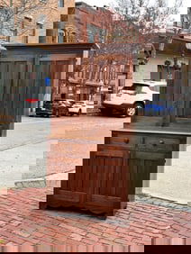 (19th c) AMERICAN COUNTRY MAHOGANY HUTCH