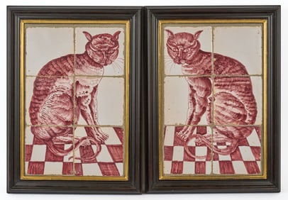 PAIR of (19th c) DELFT TILE TABLEAUS