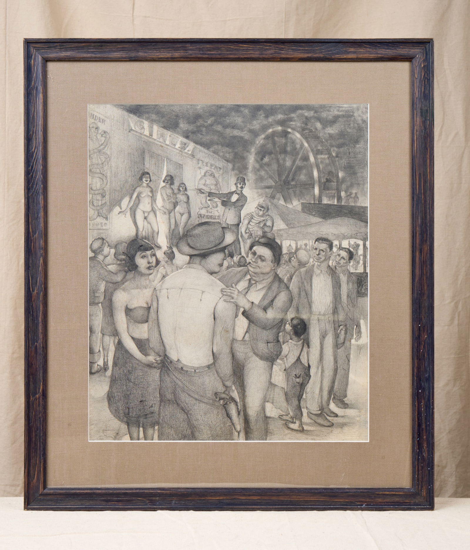 (Early 20th c) WPA ERA CARNIVAL ILLUSTRATION (1 of 11)