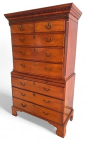 (18th c) GEORGIAN GENTLEMAN'S CHEST ON CHEST