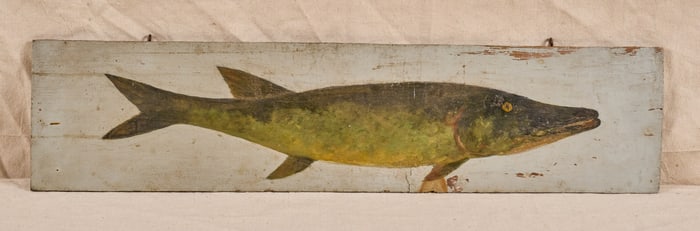 FOLK ART PAINTING of NORTHERN PIKE
