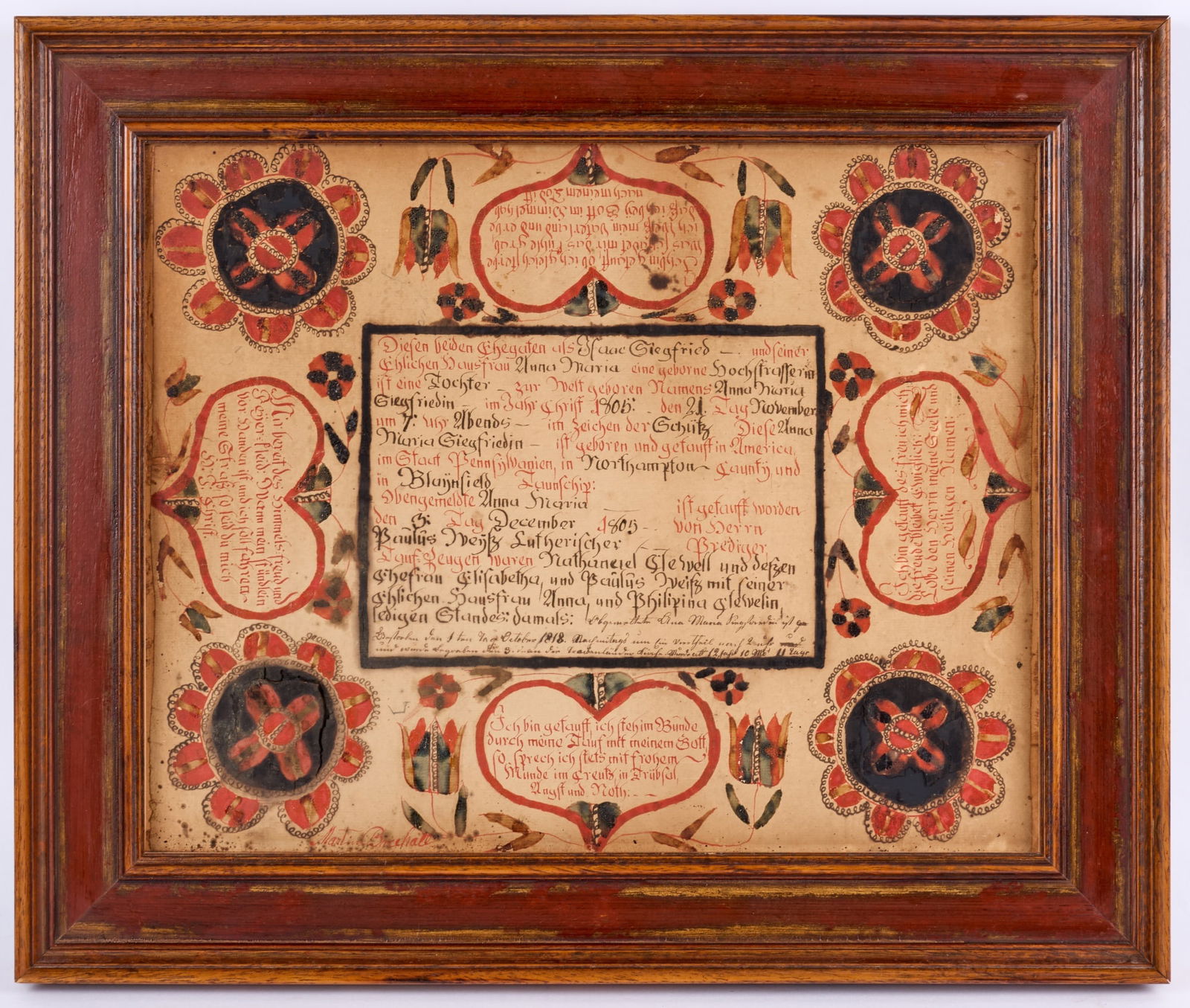 EARLY (19th c) PENNSYLVANIA DUTCH FRAKTUR (1 of 11)