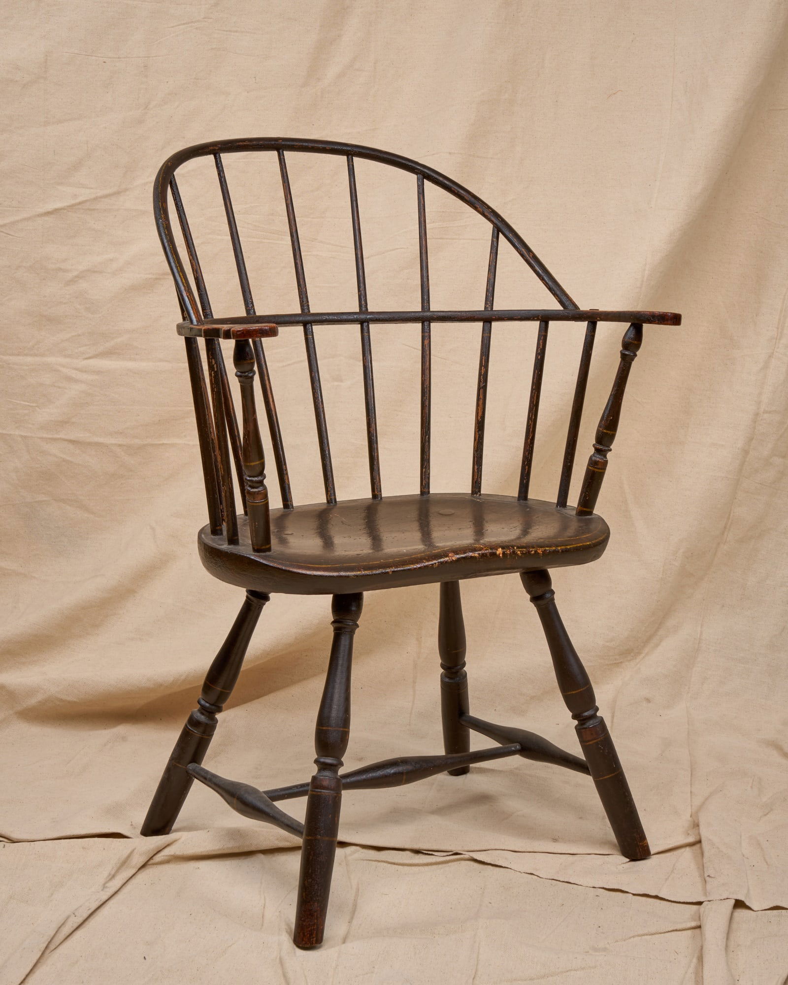 LANGLEY FAMILY (18th c) NEW ENGLAND WINDSOR CHAIR (1 of 10)