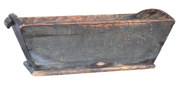 EARLY (19th c) DOUGH BOX in OLD BLUE PAINT
