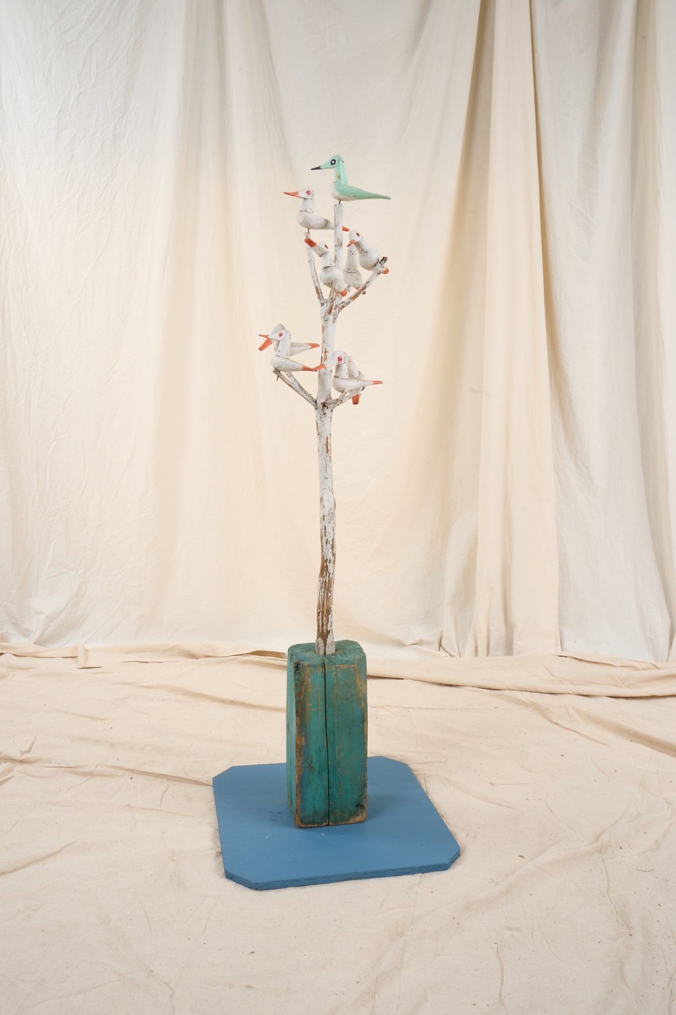 COAST of MAINE FOLK ART CARVED & PAINTED BIRD TREE (1 of 12)